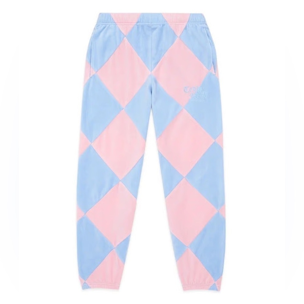 Teddy Fresh  Pastel Diamond Velour Pants Size Small